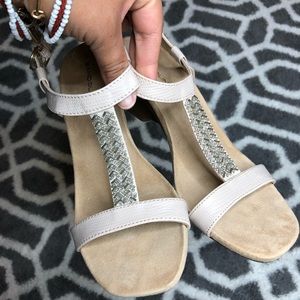 🌴Beaded T Strap Wedge